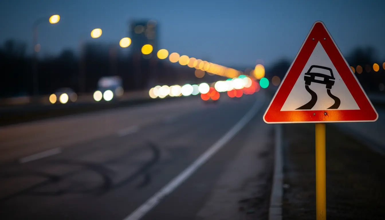 Şekildeki trafik işareti hangi yol bölümünde bulunur? — soru görseli